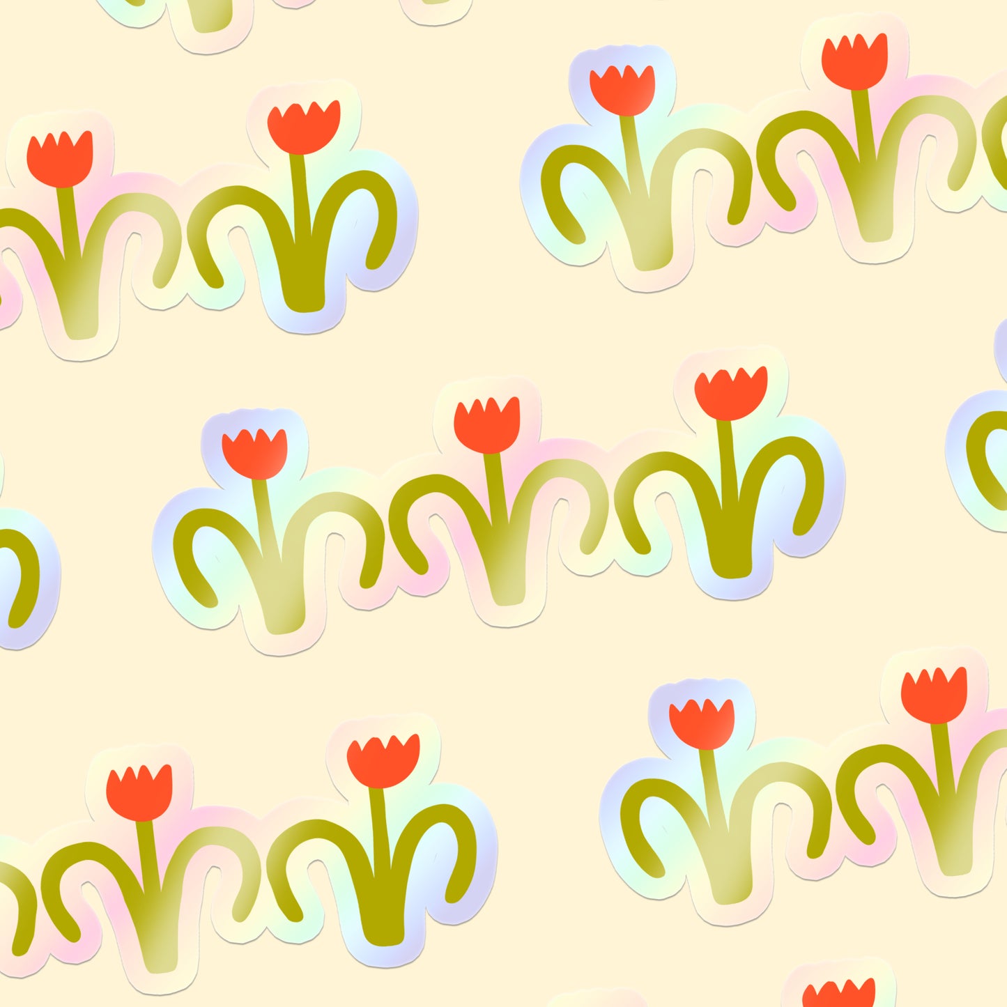 Sticker - Holographic Tulips