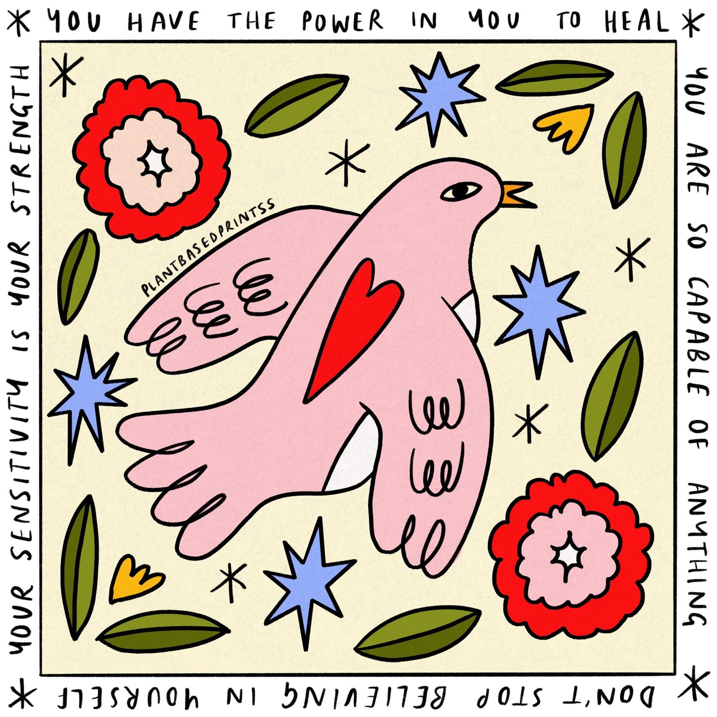 Square Print - Healing Dove