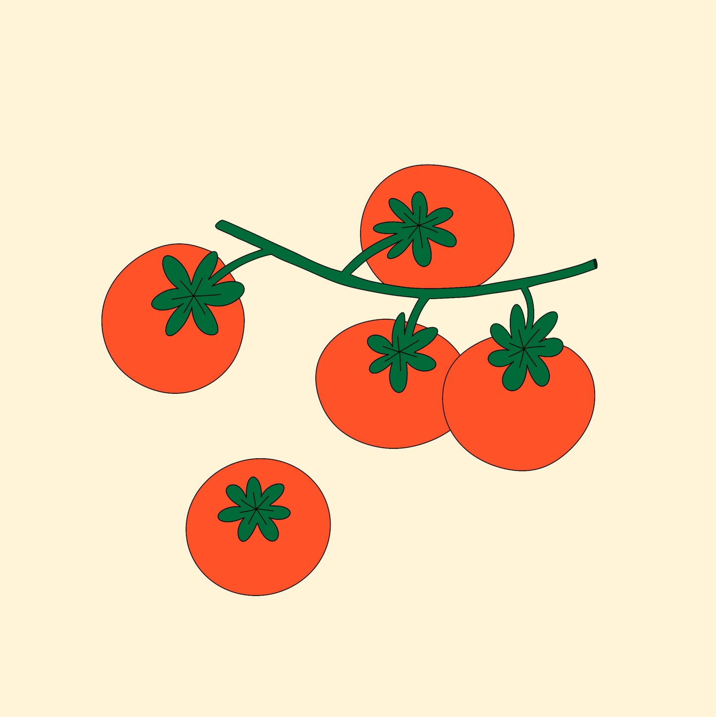 Small Square Print - Tomatoes