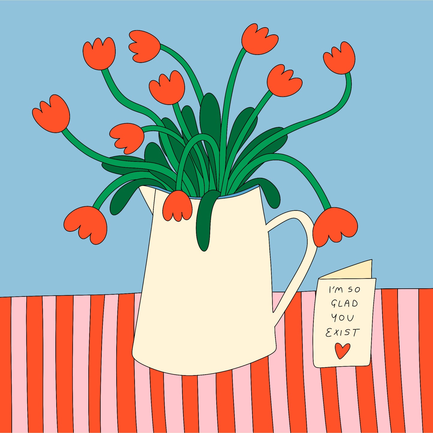 Square Print - Tulips In A Vase