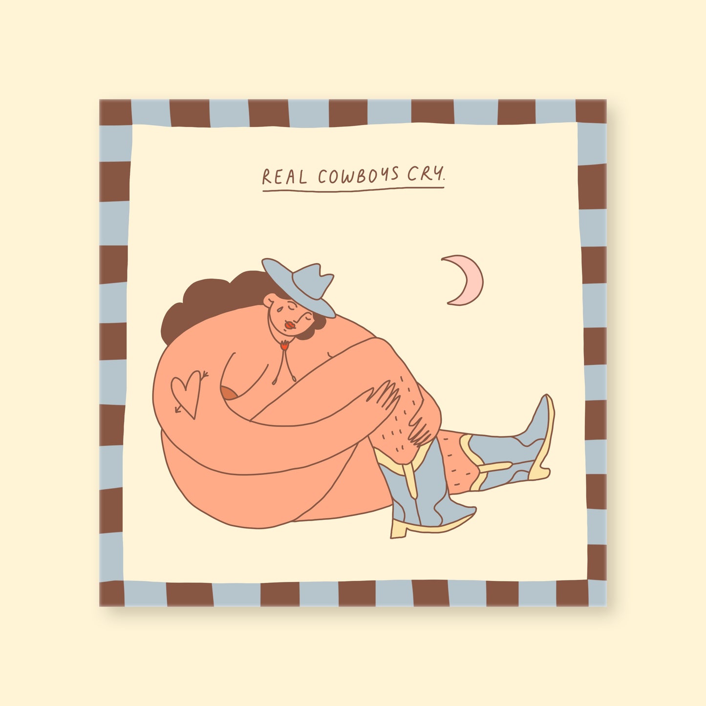 Square Print - Real Cowboys Cry