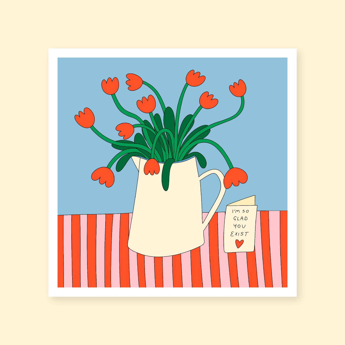 Square Print - Tulips In A Vase