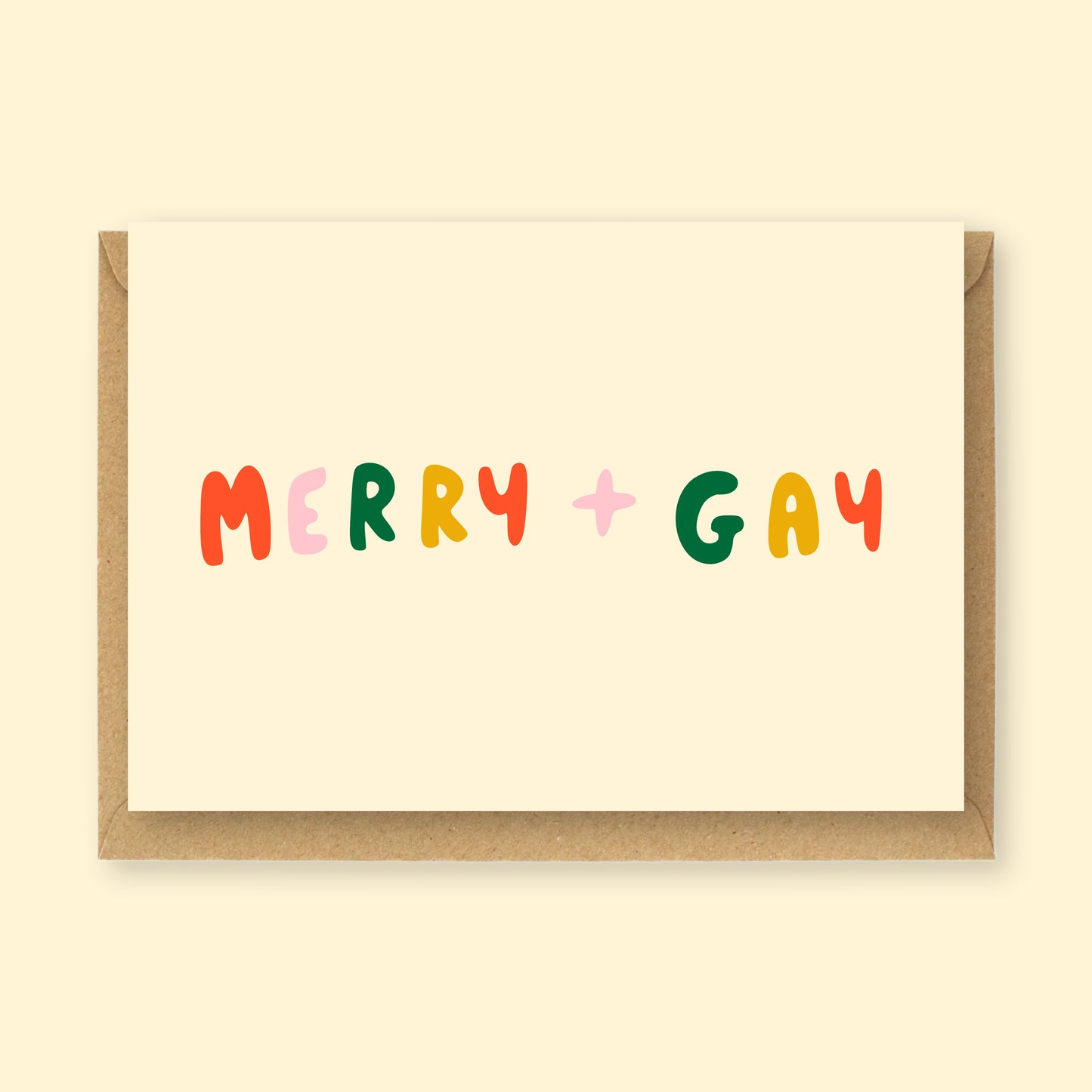 Greetings Card - Merry + Gay